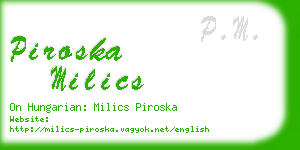 piroska milics business card